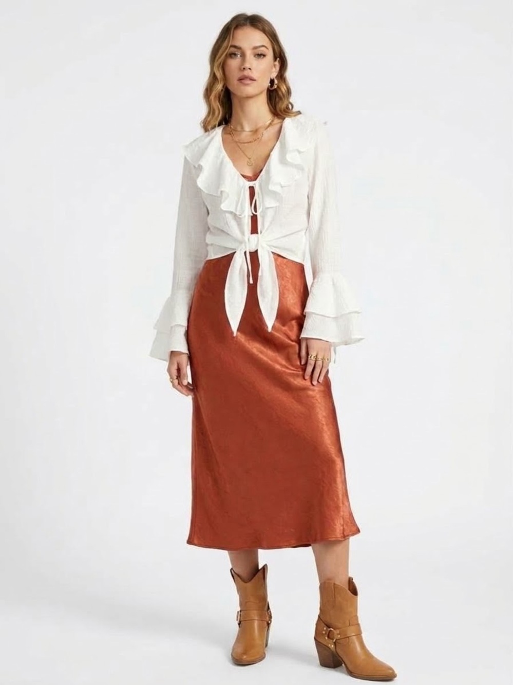 M Outfit! $178 Cider NWT Top & Revolve House of Harlow 1960 Maxi Slip Dress